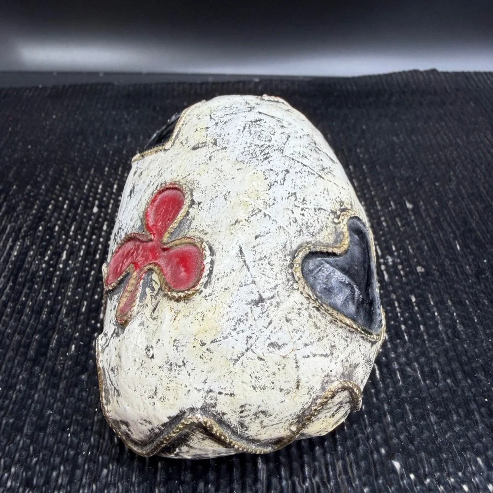 Vintage Mexican Folk Art Decorative Playing Card Suits Spade Club Paperweight